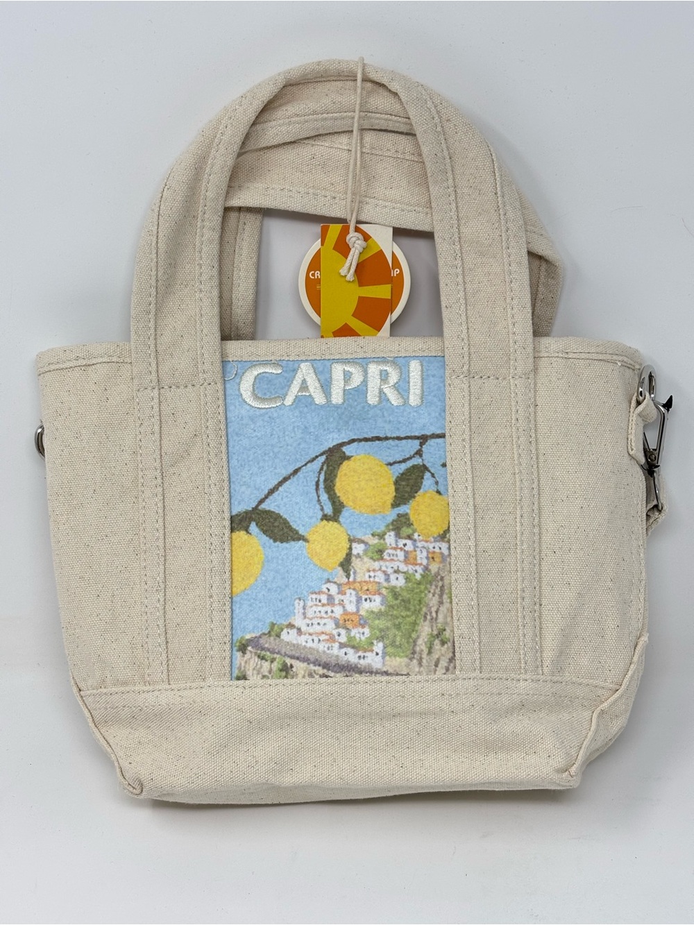 C&C California Capri Lemon Canvas Crossbody mini tote bag NWT - Picture 1 of 12